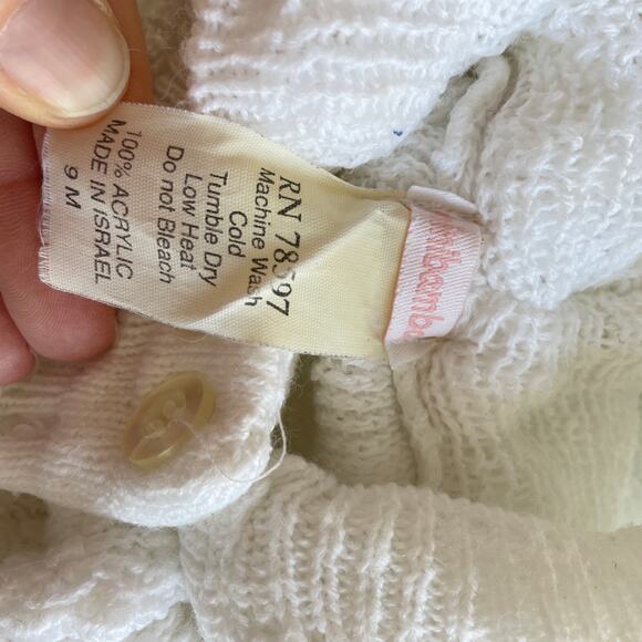 Adorable Vintage White Knit Baby Sweater - Size 9 Months - Picture 2 of 4